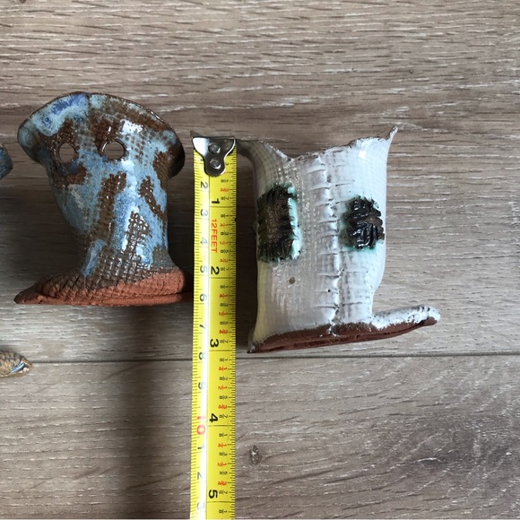 Vintage mini Pottery decor lot of flour sacks tea bag holder - Picture 10 of 11